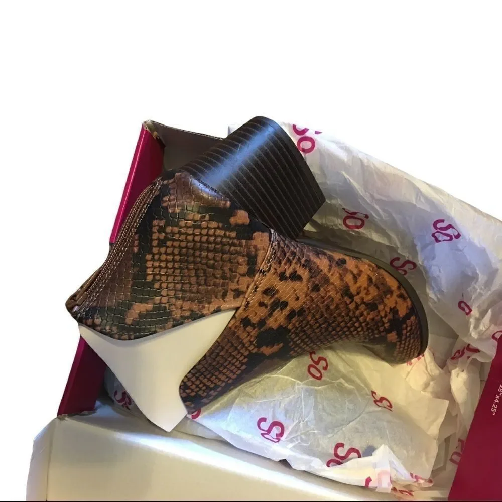 SO Faux Snake Booties 8